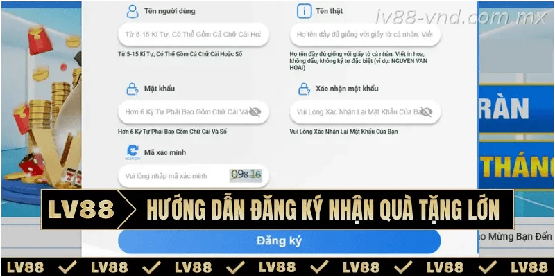 Các bước đăng ký tài khoản LV88 dành cho người mới