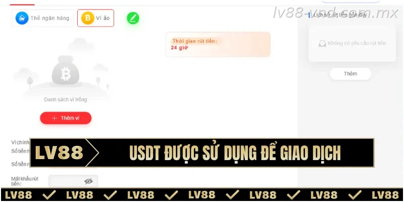 Thực hiện giao dịch rút tiền bằng USDT